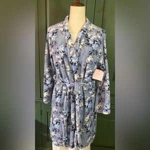 Miss French Affair Cozy Robe in Subdued Blue Size L/XL